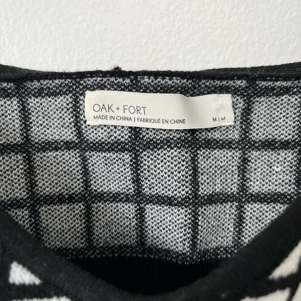 OAK + FORT Black and White Grid Bralette - Picture 3 of 4